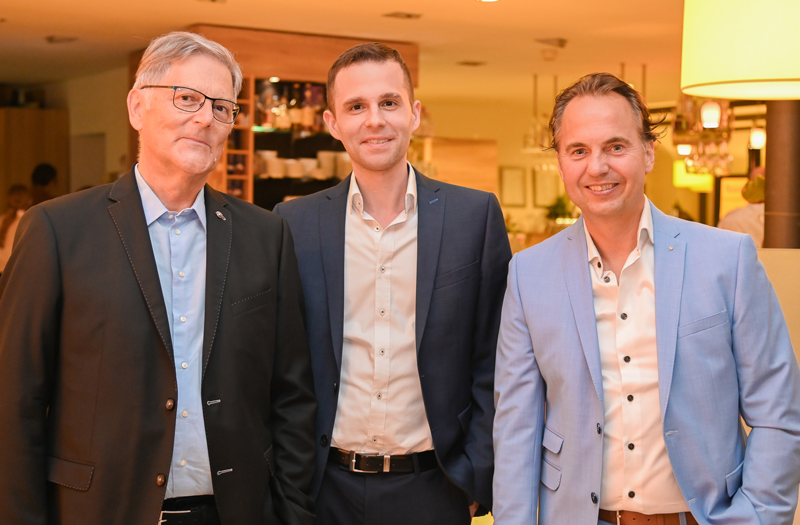 Die drei Geschäftsführer Frank Kutzschbach, Thomas Kutzschbach und Frank Söder bei der Jubiläumsfeier